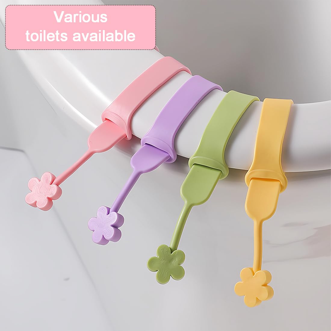 Set Of 3 Silicone Toilet Seat Lifter, Toilet Seat Handle, Universal Hygienic Seat Cover Handle, Multifunctional Anti Fouling Handle, Non-Marking Adhesive Flap Device Set Of 3 Silicone Toilet Seat Lifter, Toilet Seat Handle, Universal Hygienic Seat Cover Handle, Multifunctional Anti Fouling Handle, Non-Marking Adhesive Flap Device